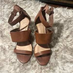 INC Brown Leather Heels Size 9